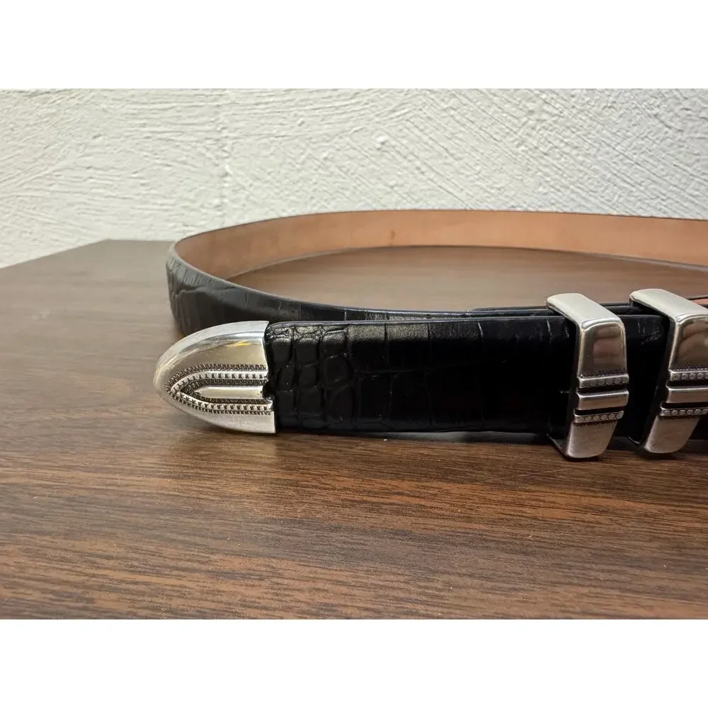 Estate Vintage Genuine Italian leather belt size 40 calfskin